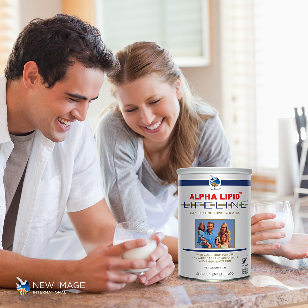 Young couple enjoying Alpha Lipid Lifeline Colostrum for their health